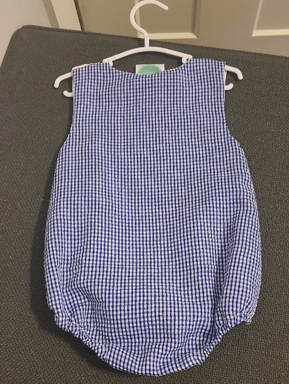 Goin' Nutz Personalized Baby Outfit - Blue & White Gingham